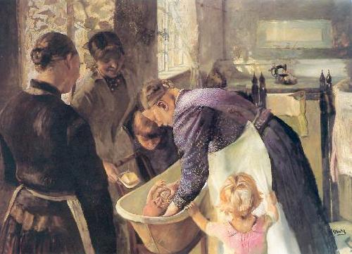 Christian Krohg I baljen. oil painting picture